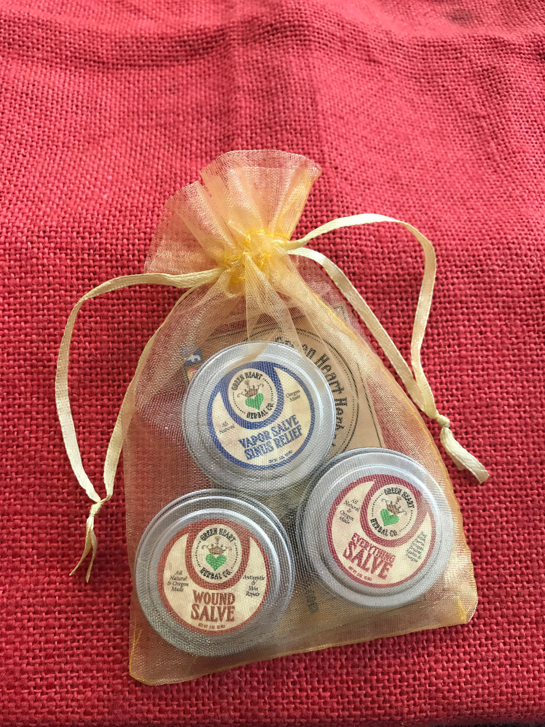 Gift Pack (Three .5 oz Salves) Wound Salve, Ultra Balm , Lip Balm, All Natural