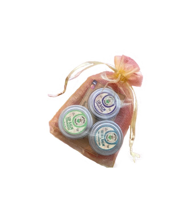 Gift Pack # 2 (Three .5 oz Salves) Lavender Lip Balm, Lemongrass Lip Balm, Ultra Balm ALL NATURAL